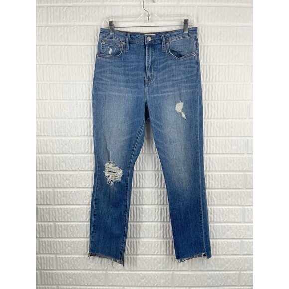 Madewell Jeans Size 27/28 High-Rise Slim BoyJean In Lita Wash: Step Hem Edition - Picture 5 of 14
